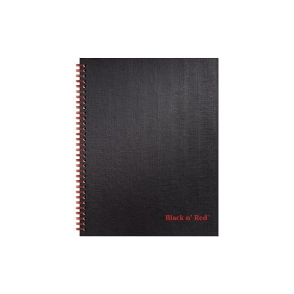 Mead Products BlacknRed, TWINWIRE HARDCOVER NOTEBOOK, WIDE/LEGAL RULE, BLACK COVER, 11 X 8.5, 70 SHEETS K67030 - main